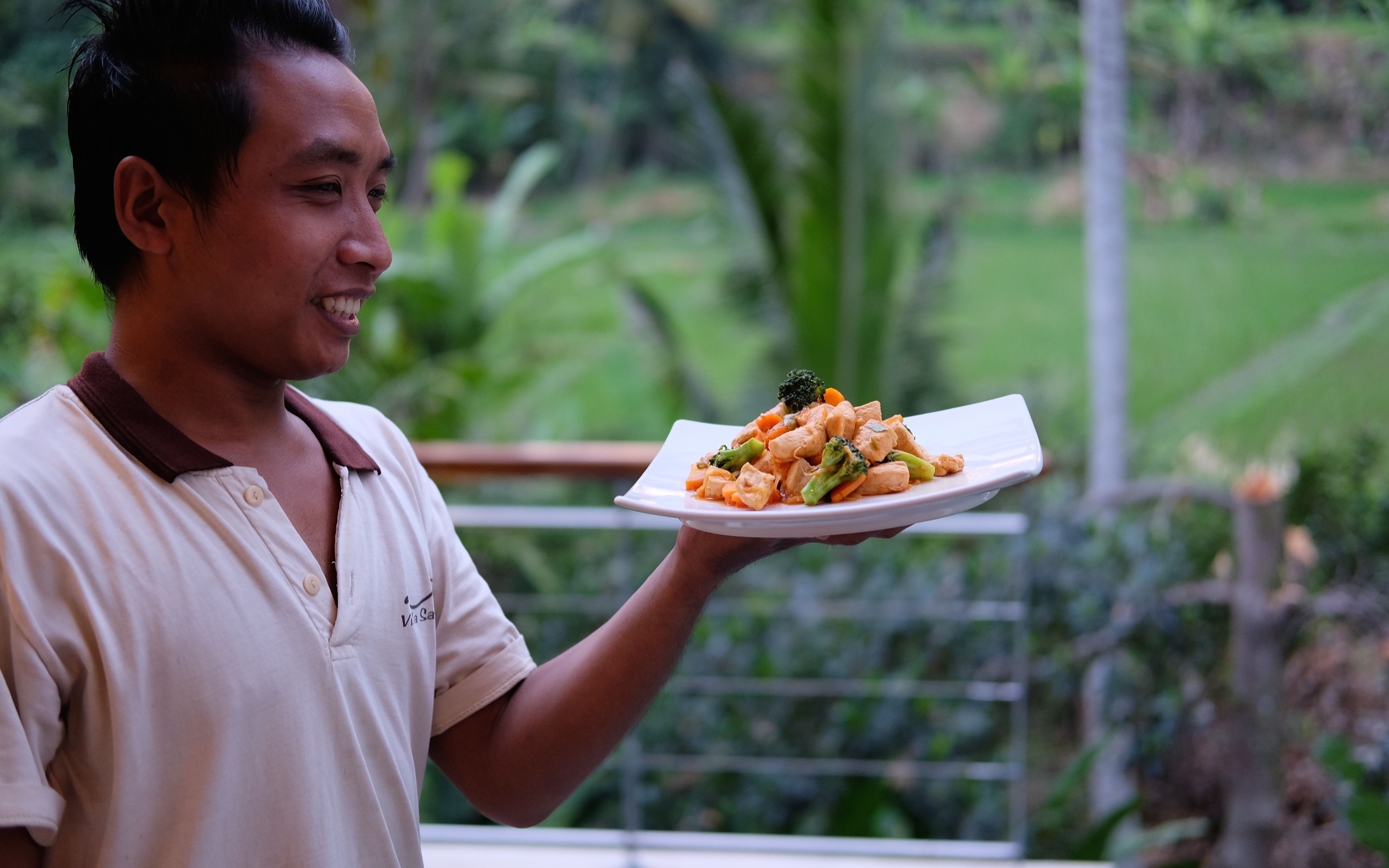 Dining by Pool Photo